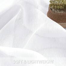 DWCN 雙層白色薄紗窗簾,兩側掛袋和背帶可過濾光線,半透明紗窗簾,配帶拉繩適用於客廳和臥室,107x244cm - 白色 - 查看 3