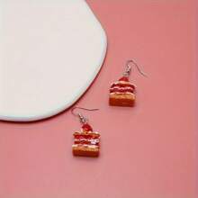 1 Pair Cute Strawberry Cake Earrings, Fun Mori Style Cartoon Women's Earrings - Strawberry - View 3