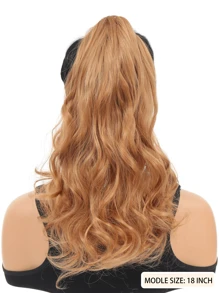 Ponytail Extensions For Women Synthetic Claw Clip Ponytail Hair Extensions Curl Waves For Everyday Casual Work Parties Using Natural Hair - Rust Brown - View 2