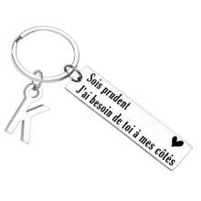 Porte-clés de conduite de rue en français, cadeau pour petit ami, mari et petite amie. Attention, j'ai besoin de toi à mes côtés. Cadeau de la Saint-Valentin, Noël, accessoires de voiture, breloques de sac, école