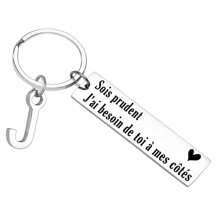 Porte-clés de conduite de rue en français, cadeau pour petit ami, mari et petite amie. Attention, j'ai besoin de toi à mes côtés. Cadeau de la Saint-Valentin, Noël, accessoires de voiture, breloques de sac, école