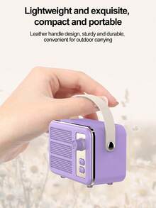 Wireless Vintage Speaker With Outdoor Insert Card & Usb Flash Drive Feature, Mini Portable Speaker For Computer Sound - Purple - View 3