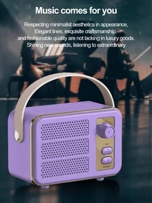 Wireless Vintage Speaker With Outdoor Insert Card & Usb Flash Drive Feature, Mini Portable Speaker For Computer Sound - Purple - View 6