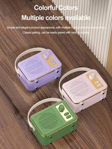 Wireless Vintage Speaker With Outdoor Insert Card & Usb Flash Drive Feature, Mini Portable Speaker For Computer Sound - Purple - View 9