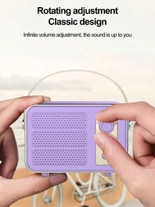 Wireless Vintage Speaker With Outdoor Insert Card & Usb Flash Drive Feature, Mini Portable Speaker For Computer Sound - Purple - View 4