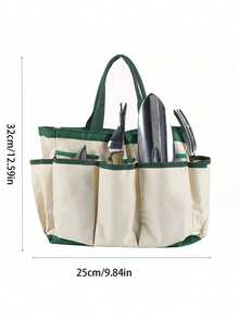 1個帆布花園工具袋,包括大容量手提袋和園藝鏟,全新設計 - 棕色 - 查看 6