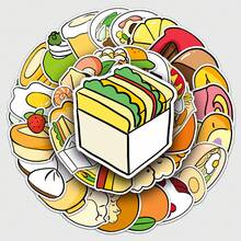 58入組卡通食品可愛創意塗鴉防水貼紙 - 杏色 - 查看 1