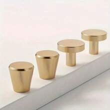 1pc Round Brass Wardrobe Cabinet Handle, Drawer Shoe Cabinet Single Hole Cabinet Door Handle (NO Screw) - Multicolor - View 1