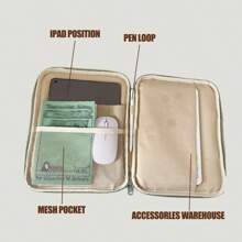 适用于 iPad Pro 11&13 英寸 Air 收纳包 防震袋 平板电脑保护套 手提包 配件 平板电脑手提包 保护套 9-11 英寸 适用于 iPad Air 4 5 Pro 11 Mini 5 6 iPad 保护套 兼容小米 5 兼容三星兼容华为 防震袋 教室笔记本电脑包 教室包 教师收纳包 教室整理包 - 棕色 - 查看 5