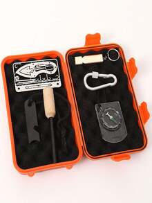 1入組橙色戶外防水盒，防水塑料容器，釣魚鉤和鉛丸儲物盒，野外生存儲物盒