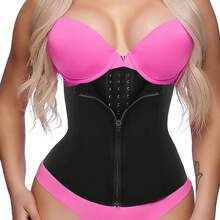 1 件女士腰部训练器、压缩运动塑身衣、腰部修剪带、桑拿腰带、健身腰部训练器、腹部训练器、塑身衣、腰部和腹部锻炼、压缩胸部包裹腰带、女士前钩网腹部控制带、男女通用腰带、送给朋友的绝佳礼物 - 黑色 - 查看 10