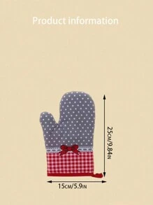 1只廚房耐熱手套,鄉村風格厚款格紋微波爐手套,烤箱手套和隔熱墊 - 紅色 - 查看 6
