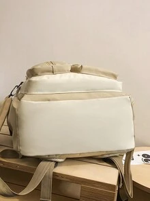 男士四季防水尼龙笔记本电脑背包男女通用大容量旅行包多口袋防盗学生书包带铅笔盒无吊坠 - 彩色 - 查看 9