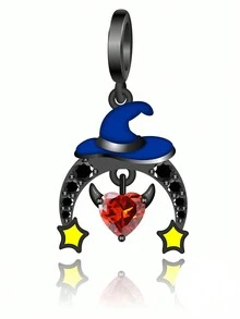 1pc Minimalist 925 Sterling Silver Halloween Hat Shaped Pendant Diy Commemorative Horror Halloween Unisex Party Decoration - Q3390 - View 1