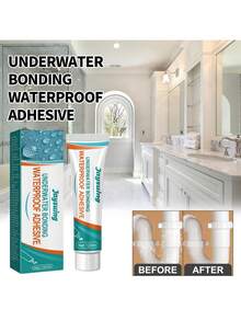 1pc Waterproof Sealant Adhesive For Drain Pipes, Fish Tanks, Glass And Wooden Barrels (120ml) - White - View 6