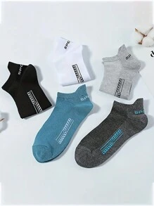 5 Pairs Of Assorted Color Thin Ankle Socks For Men, Summer Breathable Sweat-Absorbing Sports Socks - Multicolor - View 8