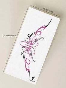 STARTTOOS 1 Pieza Tatuaje Temporal Corporal Con Diseño De Mariposa Degradado Rojo-negro Para Pecho, Abdomen, Línea De Bikini - Multicolor - Ver 5