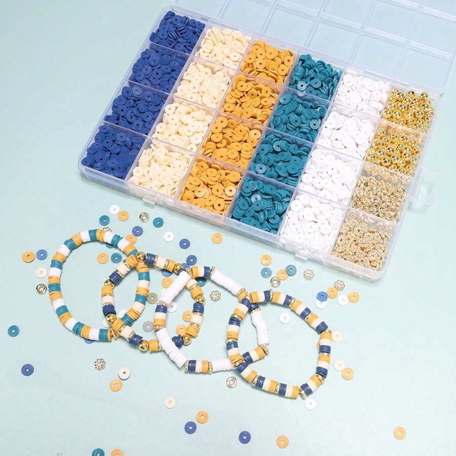 24 Grids Clay BeadsDark Retro Style Bracelet Making Friendship Bracelet