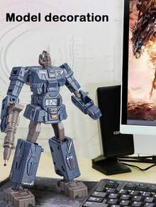 Children's Drawing Toys Writing Marker Pen Creative Simulation Deformation Robot Ballpoint Pen Toy With Electronic Time Kids Pen For Birthday Halloween Christmas, Boys And Girls Gift - Red - View 5