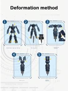 Children's Drawing Toys Writing Marker Pen Creative Simulation Deformation Robot Ballpoint Pen Toy With Electronic Time Kids Pen For Birthday Halloween Christmas, Boys And Girls Gift - Red - View 7