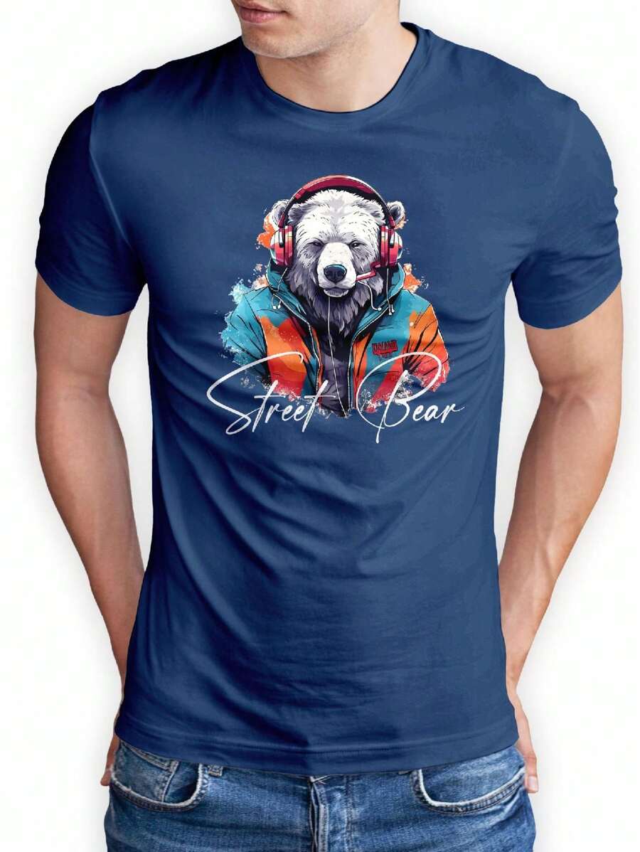 Men T-Shirts - 藏蓝色 - 查看 1