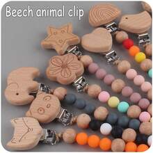 1入組新式兒童藝術和手工製作大棗木動物夾子,防止鍊條滑動創意彩色硅膠珠子diy兒童手工飾品配件 - 淺粉色 - 查看 4
