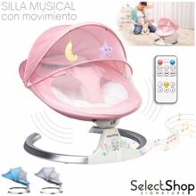 SELECTSHOP Mecedora Eléctrica para Bebé, Columpio para Bebe, Mecedora bebe, Silla mecedora para bebe, Silla Acolchada Multifuncional para bebés, Columpio - Rosa - Ver 2