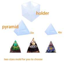 1入組中碼水晶膠模具,高透明度金字塔和立方體形矽膠模具,附帶方形支架,高鏡面模具,適用於自製個性化乾花飾品和桌面裝飾diy - 白色金字塔 10.3x10.3x12.5厘米 - 查看 6