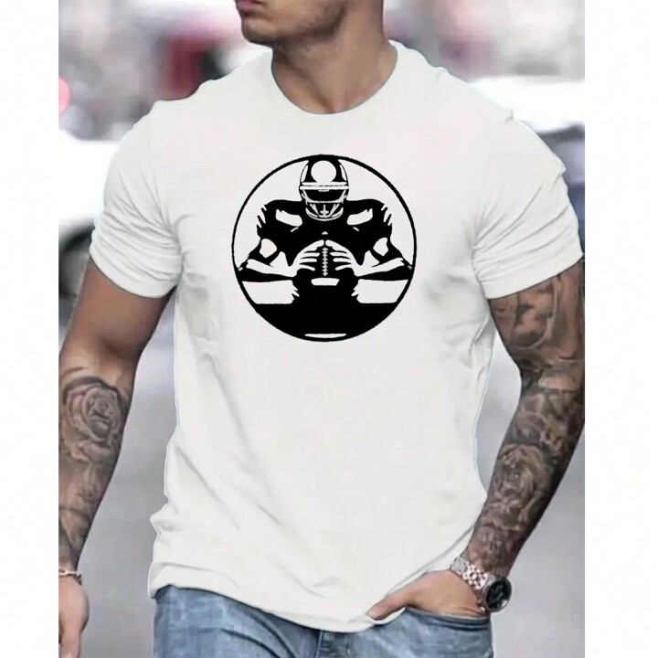 Football Player Printed T Shirt Men s Sports T Shirt Clothing Summer Casual Short Sleeve T Shirt Gym Clothes Men SHEIN