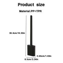 1入組黑色柔軟矽膠馬桶刷套裝,壁掛/地立兩用,易於清潔馬桶角落 - 黑色 - 查看 2