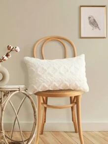 1pc Modern Simple Living Room & Bedroom Jacquard Twill Cushion Cover With Braided Edge (pillow Core Not Included)