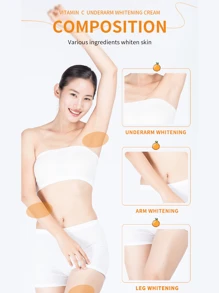 50克sadoer維生素c腋下美白霜,美白肌膚和改善異味,含vc提取物的保濕淡化乳,使膚色透亮均勻,抗暗沉身體乳液,適用於敏感區域 - 50g腋下私密肌膚美白霜 - 查看 4