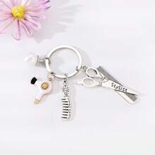 Y2K理发剪刀钥匙扣，复古金属钥匙圈，适用于钱包、背包、车钥匙，配饰及礼品 - 查看 2