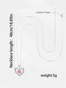 女士項鍊禮盒,紅色玫瑰心形吊墜,適合做為情人節禮物、聖誕節禮物及給女性、女朋友、母親、祖母的母親節禮物、結婚週年紀念日禮物或生日禮物 - 一朵玫瑰紫 - 查看 4