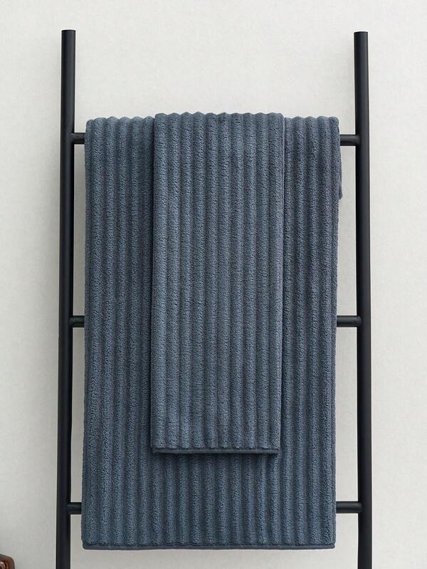 1 Piece Navy Blue Bath Towel Simple Wavy Pattern Polyester Fiber Rectangular 90*175cm Or Small Bath Towel 70*140cm Or Small Towel 34*75cm Male And Female Household Adult Swimming Bath Wrap Soft And Quick-Drying Absorbent Without Fading, Suitable For Bathroom, Hotel, Sports Travel, Swimming Pool, Vacation Party, Beach Home Bathroom Decor Back To School For Beauty Salon Home Bathroom Shower Towels For Beaty Salon, Hotel Sports,Home Essentials, Towel, Skin Care Bath Towel Sheet