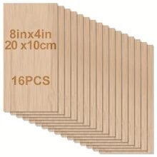 Unfinished Wood, 8 X 4inch/20*10cm - 2mm 4/16pcs Thick Wood Unfinished Planks, Blank Wood Cutouts For Crafts, Arts And Crafts, Wood Carving For Wooden Cutout School Projects Crafts DIY Model Carving