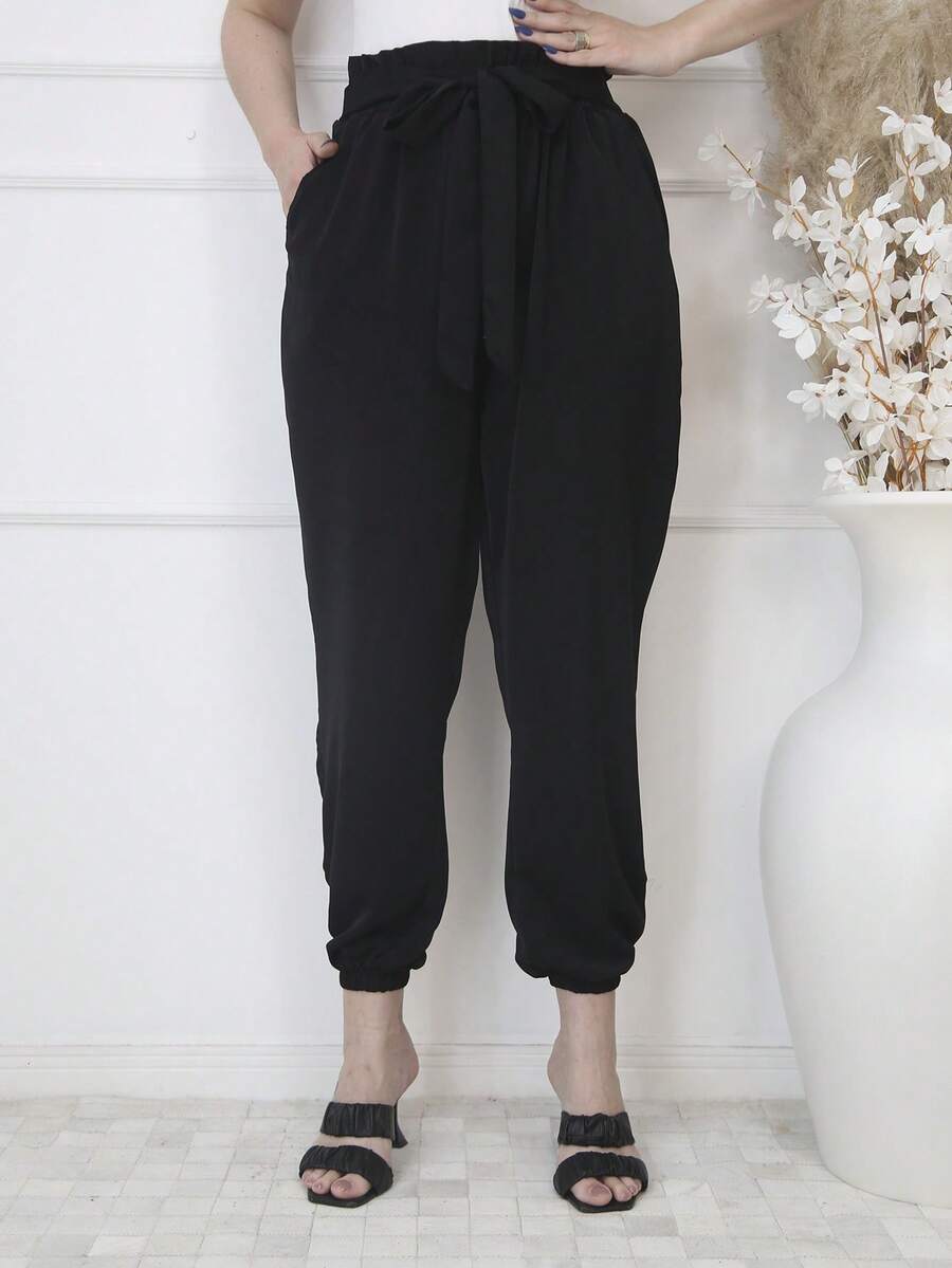 Women Pants - 黑色 - 查看 1