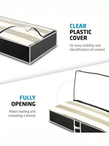 3 pezzi Borse per contenimento in tessuto non tessuto nero, utilizzabile per riporre vestiti, materassi, piumoni, scarpe ecc. sotto il letto. Scatole di stoccaggio appiattite e pieghevoli per il fondo del letto. Decorazioni per festival, camera da letto, casa