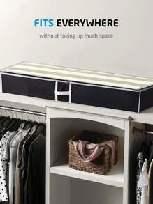 3 pezzi Borse per contenimento in tessuto non tessuto nero, utilizzabile per riporre vestiti, materassi, piumoni, scarpe ecc. sotto il letto. Scatole di stoccaggio appiattite e pieghevoli per il fondo del letto. Decorazioni per festival, camera da letto, casa
