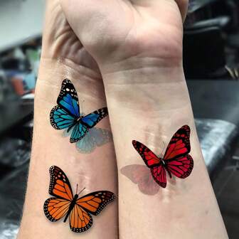 81 Colorful Butterfly Temporary Tattoos For Women Watercolor 3d Butterfly Long Lasting Temporary Tattoo Stickers For Girls And Boys Realistic Long Lasting Fake Tattoos