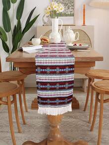 1PC American Retro Luxury Table Runner And  Table Runner Desktop Decoration - Deep Red - View 1