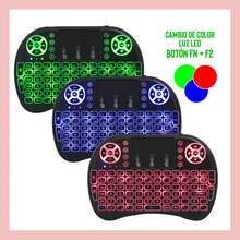 Mini teclado inalámbrico Touchpad en español con luz LED 2.4 GHz Iluminado Smart Tv TII-BUY BT-8020 - Multicolor - Ver 2