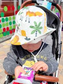 2pcs Kids' Bucket Hat With Animal Park & Construction Vehicle Patterns, Unisex, Great For Daily Outdoor Activities, Beach, Sun Protection - Multicolor - View 5