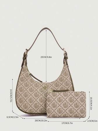 DK DKMG VANESSAMAY&DKMG 2 st/set silkscreentryckt bokstavsdesign axelremskombination, justerbar och lämplig för daglig användning klassisk, avslappnad för tonårsflickor kvinnliga högskolestudenter shopping, arbete, affärer, pendling, mamma och jag matchande damväskor, bästa mors dag presentidéer, skolväskeset, bärbar, affärsavslappnad, för tonårsflickor kvinnliga högskolestudenter, perfekt för kontor, högskola, mellanstadium, gymnasium, arbete, affärer, pendling, stadion, sport, shopping, helgdag