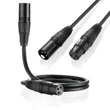 1pc 1.8m/70.87in In-XLR Male To Female Balanced Microphone Cable,For Mic Mixer, Recording Studio, Podcast XLR Microphone Cable, XLR Male To XLR Female Balanced 3 PIN Mic Cables Black