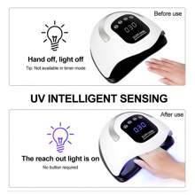 LIMEGIRL High Power UV LED Nail Lamp With Memory Function, Suitable For Gel Nail Polish Curing, 72 LED Beads, Suitable For Home Manicure And Nail Salon, Can Be Used As Valentine's Day And New Year's Gift. - White - View 6