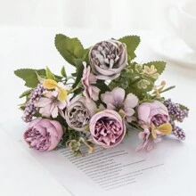 1/3 pièces Fleurs artificielles de pivoine, bouquets de fleurs d'hortensia en soie, chrysanthème bulbeux factice pour décorations d'automne, vases de mariage pour la maison, salle à manger, chambre à coucher, accessoires de fête d'anniversaire, de festival, de Saint-Valentin, cadeau, décorations de jardin extérieur