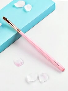 1支專業指甲藝術刷,刷頭扁平,木質手柄,適用於修甲 - 粉色 - 查看 3