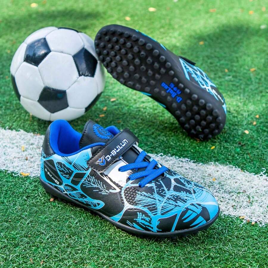 Soccer Shoes Lightweight Breathable Shockproof Antiskid Durable Fashionable Students Professional Cleats For Outdoor Training On Grassland, Mix Short & Long Studs Available Ronaldo - Blue - View 1