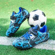 Soccer Shoes Lightweight Breathable Shockproof Antiskid Durable Fashionable Students Professional Cleats For Outdoor Training On Grassland, Mix Short & Long Studs Available Ronaldo - Blue - View 2